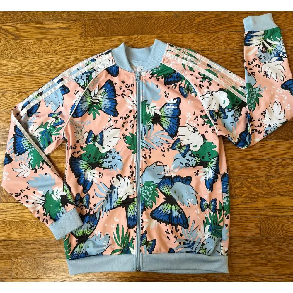 Adidas Girls' Floral Track Jacket Size 13-14